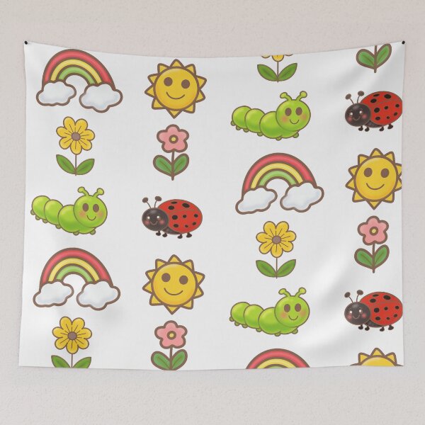 Item preview, Aesthetic Nature Sticker Sheet Graphic featuring Rainbow Sun Flowers and Bugs⁠ designed and sold by Teenidesign .