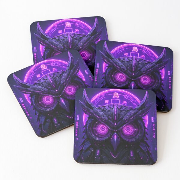 Item preview, Cyber Owl with Purple Neon Eyes designed and sold by Neo Tokio.