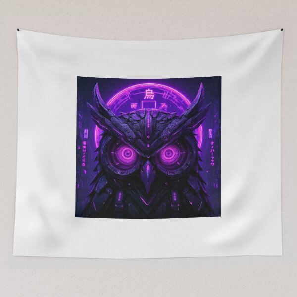Item preview, Cyber Owl with Purple Neon Eyes designed and sold by Neo Tokio.
