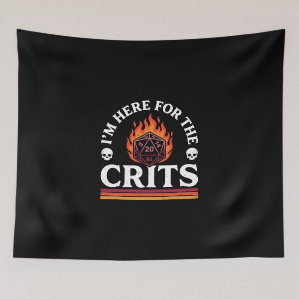 Item preview, I'm Here For The Crits Flaming D20 - Tabletop RPG Gamer designed and sold by AdyKurniawan.