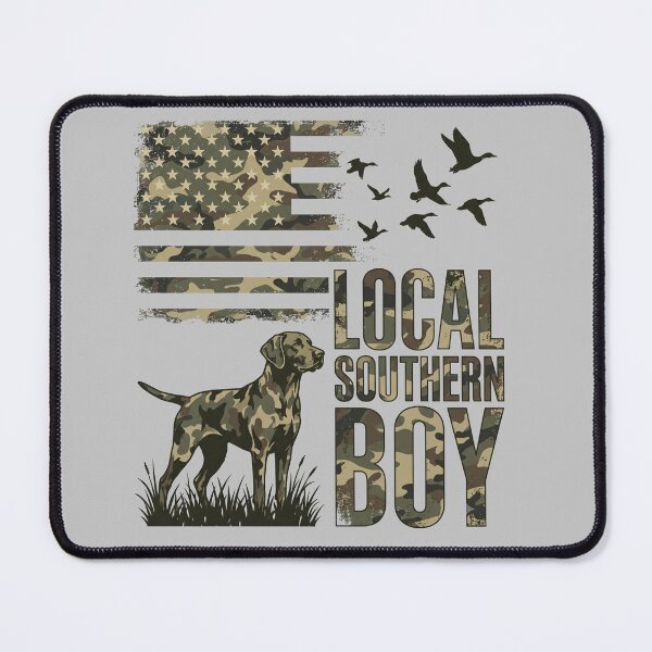 Item preview, Local Southern Boy Camouflage Hunting Dog American Flag designed and sold by ArcaneArtistry.