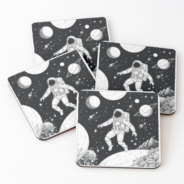 Item preview, Cosmic Astronaut Space Explorer – Celestial Planets & Stars Line Art Design designed and sold by PixPixari.
