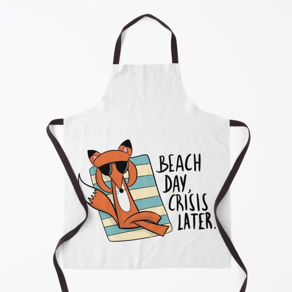 Item preview, Beach Day Crisis Later Funny Chilling Fox designed and sold by DesignFreakArt.