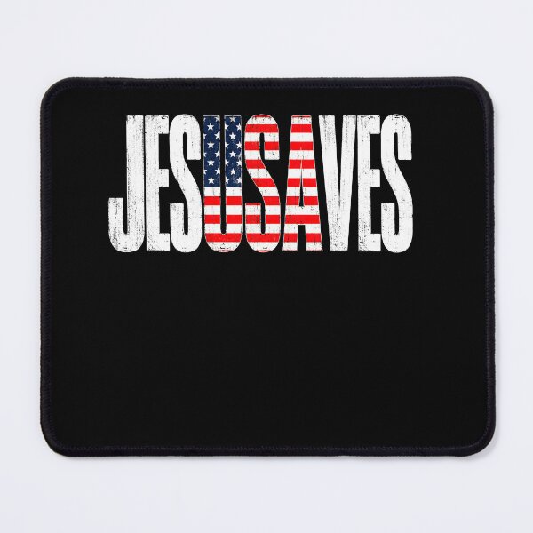 Item preview, Jesus Saves Retro Cross Vintage Christian Faith US Flag designed and sold by ArcaneArtistry.