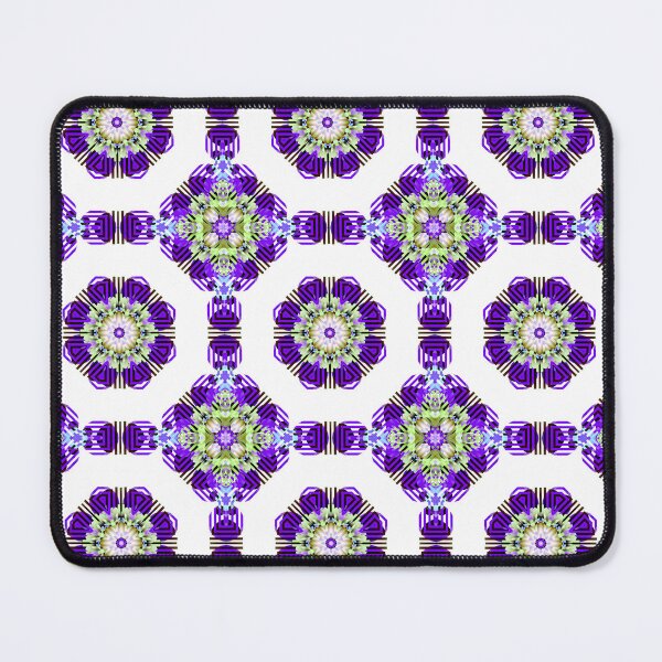 Item preview, Geometric Floral Kaleidoscope Pattern in Purple and Green designed and sold by ScreenPin.