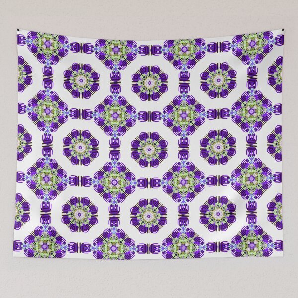 Item preview, Geometric Floral Kaleidoscope Pattern in Purple and Green designed and sold by ScreenPin.