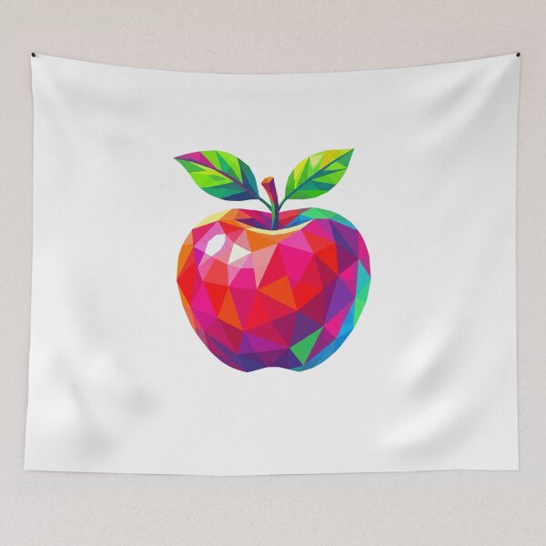 Item preview, Geometric Rainbow Apple Colorful Polygon Fruit Art designed and sold by VintryOff.