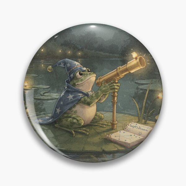 Item preview, Frog Astronomer on a Lily Pad designed and sold by PictorialWhimsy.