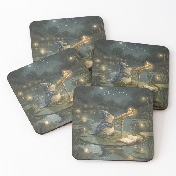 Item preview, Frog Astronomer on a Lily Pad designed and sold by PictorialWhimsy.