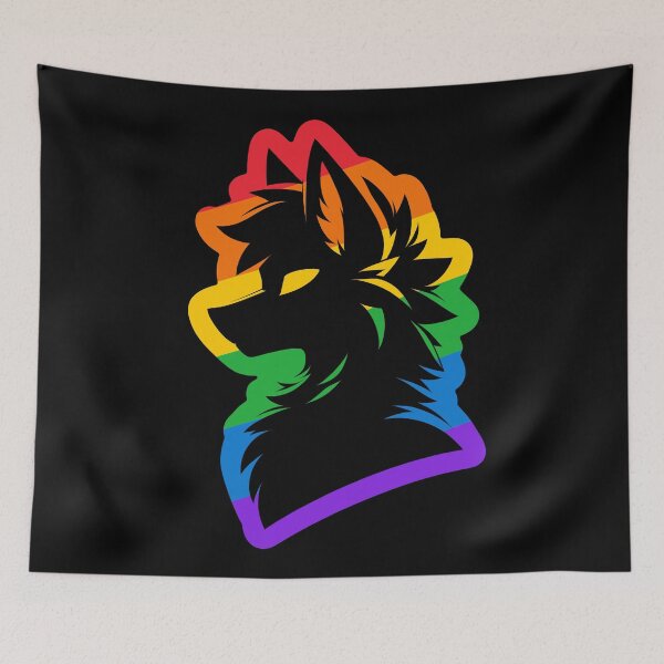 Item preview, Anthro Furry Wolf LGBTQ Pride Silhouette designed and sold by BlueBullBazaar.