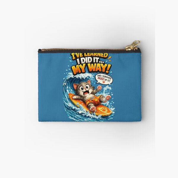 Item preview, I've Learned, I Did It My Way! – Funny Surfing Cat designed and sold by mr.bardook.