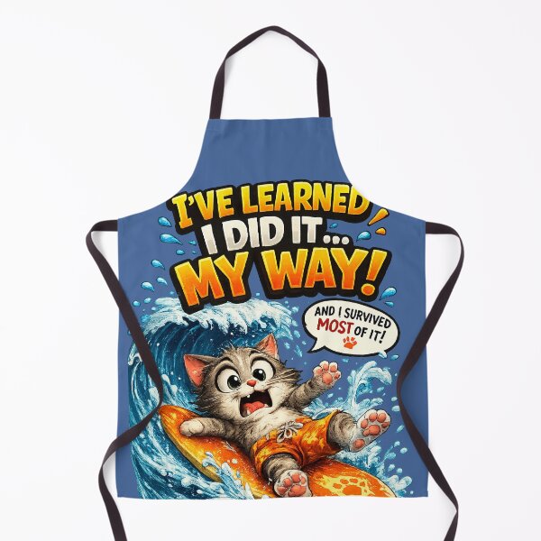 Item preview, I've Learned, I Did It My Way! – Funny Surfing Cat designed and sold by mr.bardook.