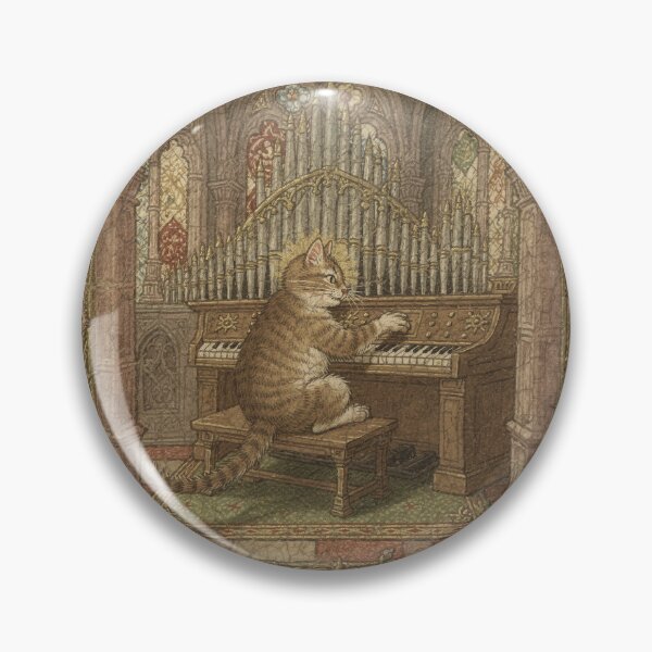 Item preview, Medieval Cat at the Pipe Organ designed and sold by PictorialWhimsy.