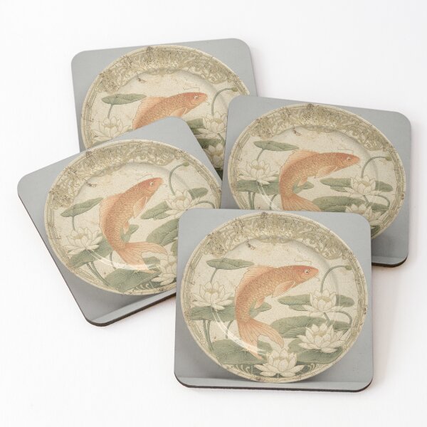 Item preview, Art Nouveau Koi in Gold designed and sold by PictorialWhimsy.