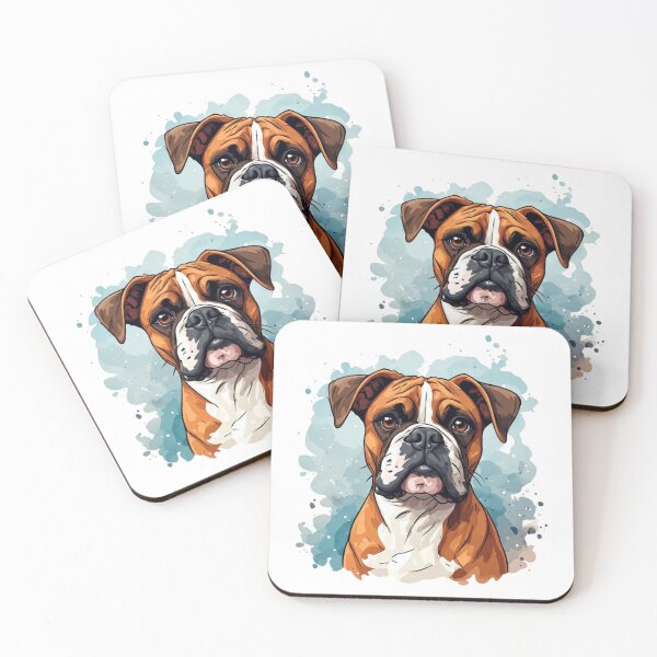 Item preview, Elegant Boxer Dog Watercolor Portrait Illustration designed and sold by Karolina’s Cozy Creations.
