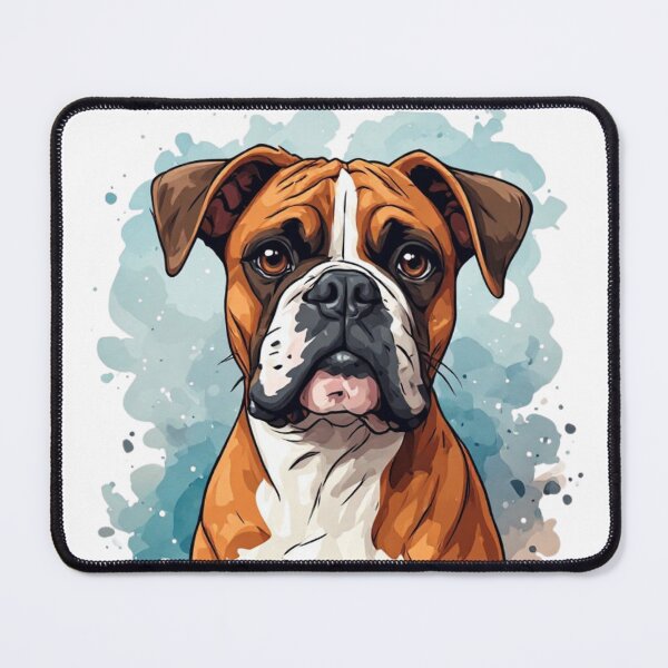 Item preview, Elegant Boxer Dog Watercolor Portrait Illustration designed and sold by Karolina’s Cozy Creations.