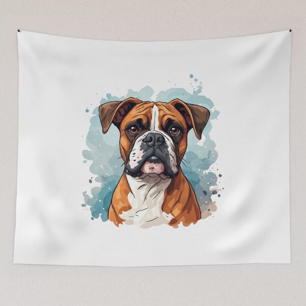 Item preview, Elegant Boxer Dog Watercolor Portrait Illustration designed and sold by Karolina’s Cozy Creations.