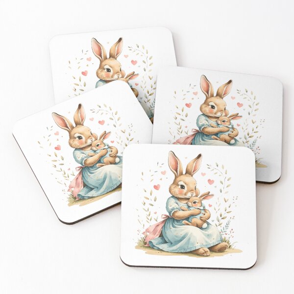 Item preview, Sweet Mama Bunny And Baby Rabbit Watercolor designed and sold by AQUILAKREO.