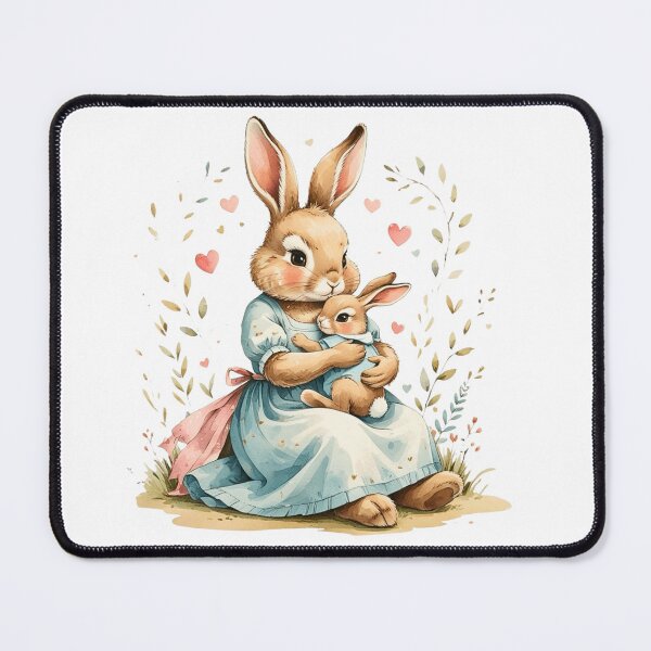 Item preview, Sweet Mama Bunny And Baby Rabbit Watercolor designed and sold by AQUILAKREO.
