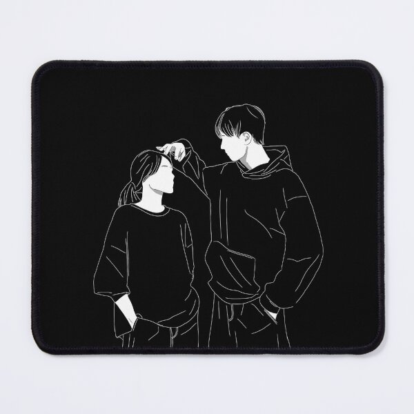 Item preview, Aesthetic Anime Couple Line Art - Cute Dark Sketch designed and sold by Staillim33.