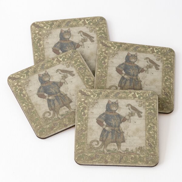 Item preview, Medieval Cat Falconer designed and sold by PictorialWhimsy.
