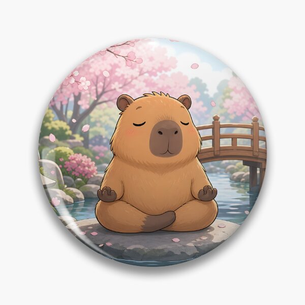 Item preview, Meditating Capybara in a Peaceful Japanese Garden designed and sold by LuisWorks.