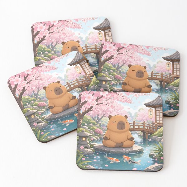 Item preview, Meditating Capybara in a Peaceful Japanese Garden designed and sold by LuisWorks.