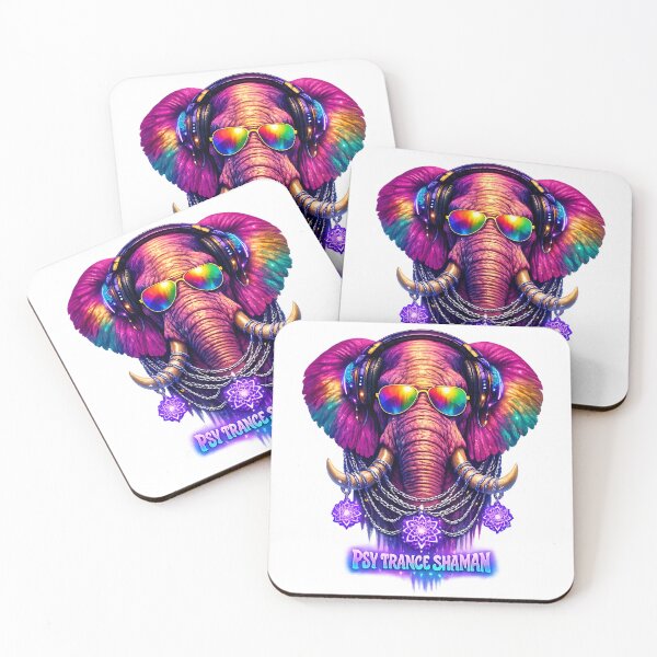 Item preview, Psy Trance Shaman Neon Elephant DJ designed and sold by  ZenRave Designs.