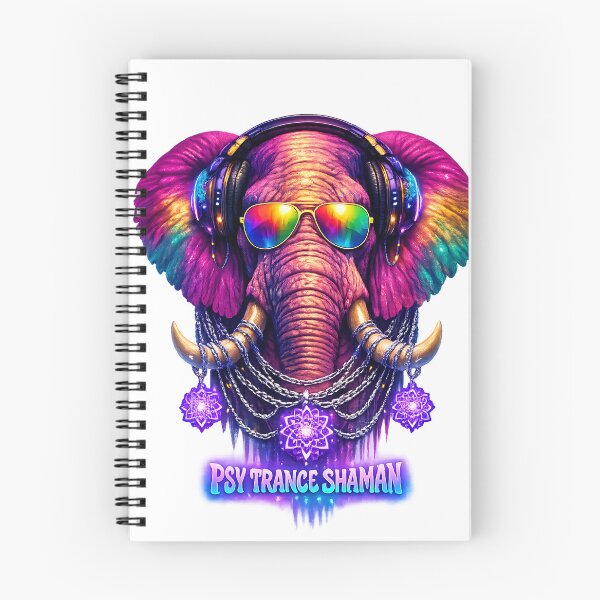 Item preview, Psy Trance Shaman Neon Elephant DJ designed and sold by  ZenRave Designs.