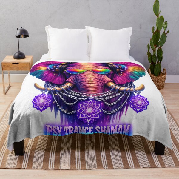 Item preview, Psy Trance Shaman Neon Elephant DJ designed and sold by ZenRave Designs.