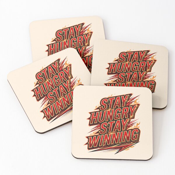 Item preview, Stay Hungry Stay Winning Energetic Sports Typography designed and sold by EvergreenPark - Tee Studio.