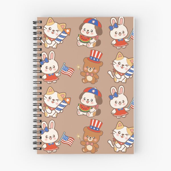 Item preview, Patriotic 4th of July Animal Sticker Pack with Teddy Bear Cat and Dog⁠ designed and sold by Teenidesign .