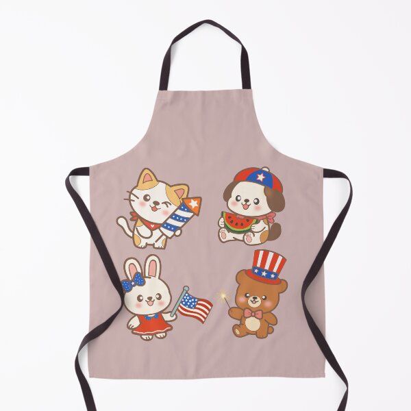 Item preview, Patriotic 4th of July Animal Sticker Pack with Teddy Bear Cat and Dog designed and sold by Teenidesign .