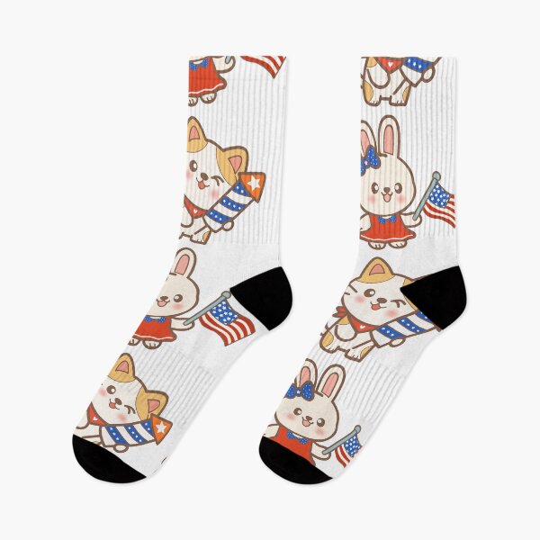 Item preview, Patriotic 4th of July Animal Sticker Pack with Teddy Bear Cat and Dog⁠ designed and sold by Teenidesign .