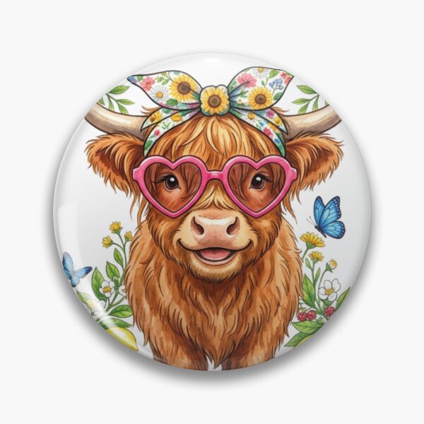 Item preview, Country Summer Highland Cow – Rustic Farmhouse Sunflower Design – Cute Western Style designed and sold by ShirtsUp-Lane.