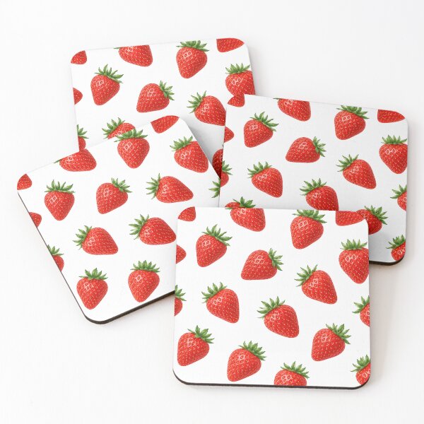 Item preview, Strawberry Pattern | Cute Red Strawberry Seamless Print on White Background designed and sold by DreamPixelPrint.