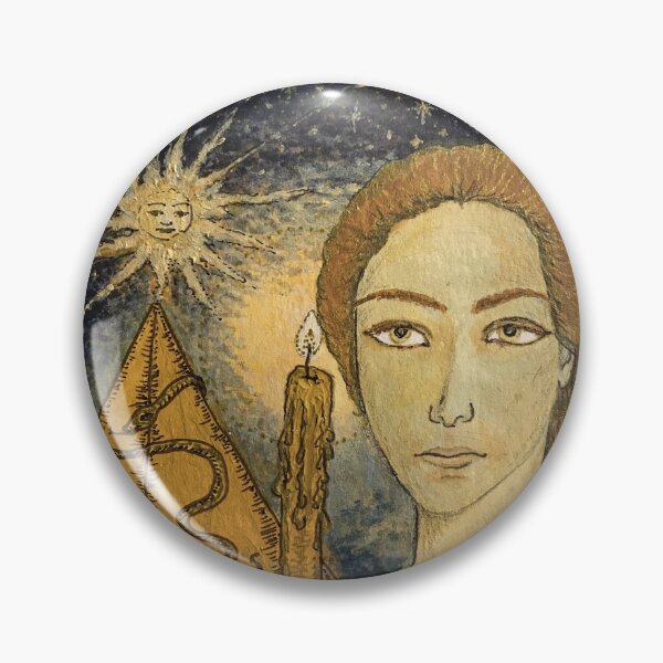 Item preview, Acrylic painting medallion with pyramid symbolism designed and sold by creaphyl28.