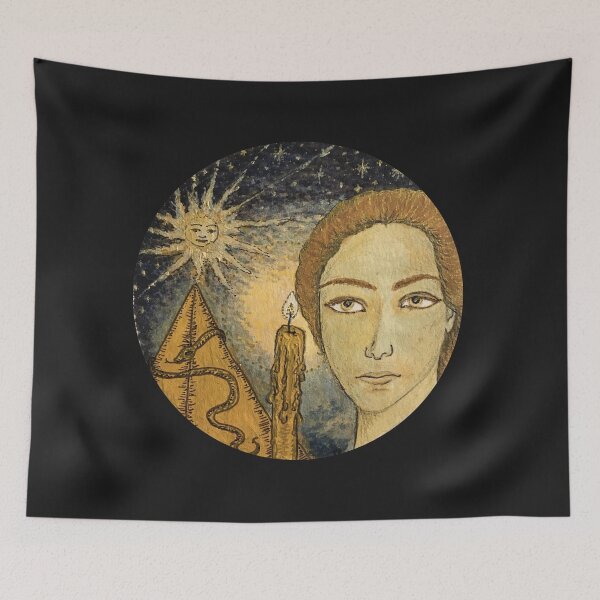 Item preview, Acrylic painting medallion with pyramid symbolism designed and sold by creaphyl28.