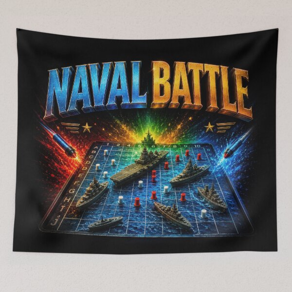 Item preview, Naval Battle Classic Strategy Game Art designed and sold by Retr0Tshirts.