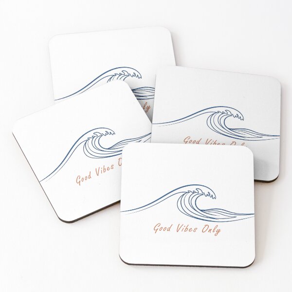 Item preview, Good vibes only ocean wave line art coastal minimalist surf beach aesthetic positive quote designed and sold by icemanphotos.