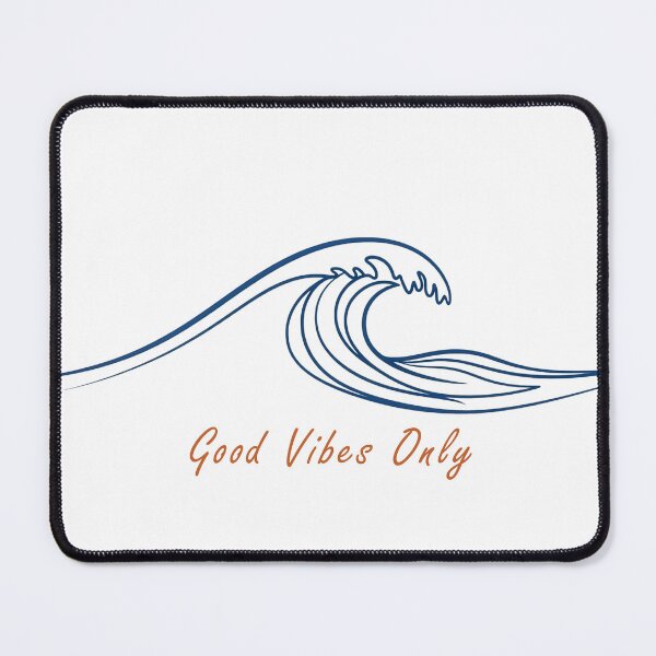 Item preview, Good vibes only ocean wave line art coastal minimalist surf beach aesthetic positive quote designed and sold by icemanphotos.