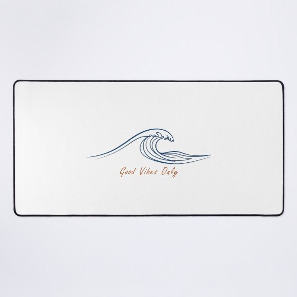 Item preview, Good vibes only ocean wave line art coastal minimalist surf beach aesthetic positive quote designed and sold by icemanphotos.