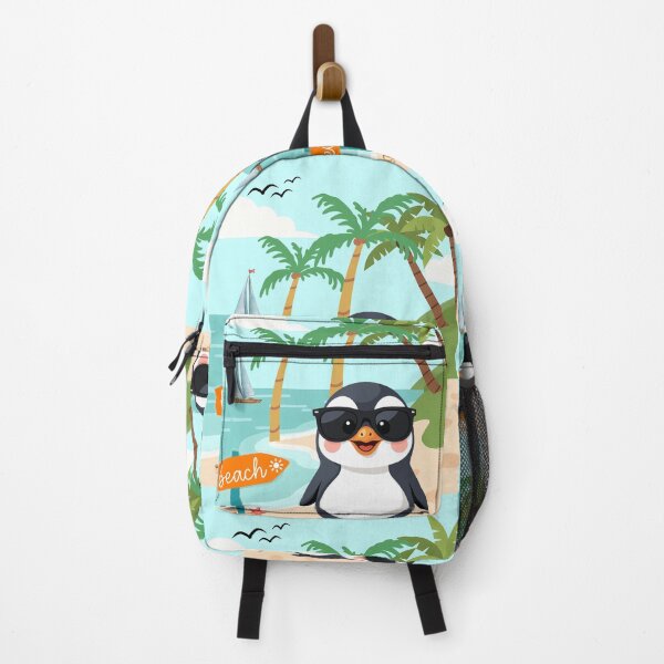 Item preview, Funny penguin Urbi on the beach designed and sold by PureHopeStudio.