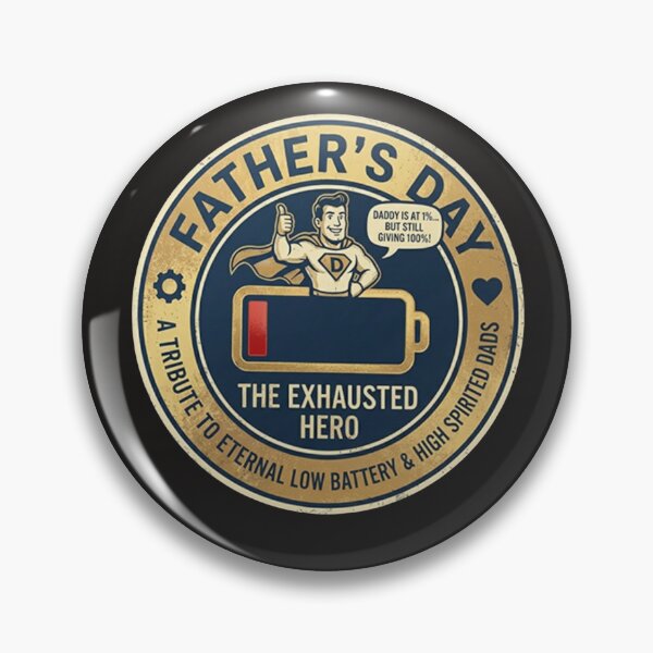 Item preview, The Exhausted Hero: Funny Father's Day Battery Design designed and sold by TheDailyCross1.