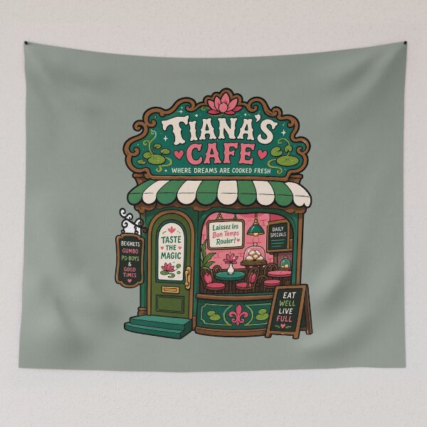 Item preview, Tiana's Cafe Shop designed and sold by BrambleBox.