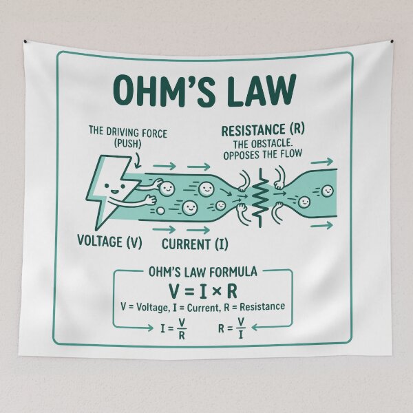 Item preview, Ohm's Law Explained – Fun Electronics & Electrical Engineering Infographic designed and sold by Sekla-Studio.