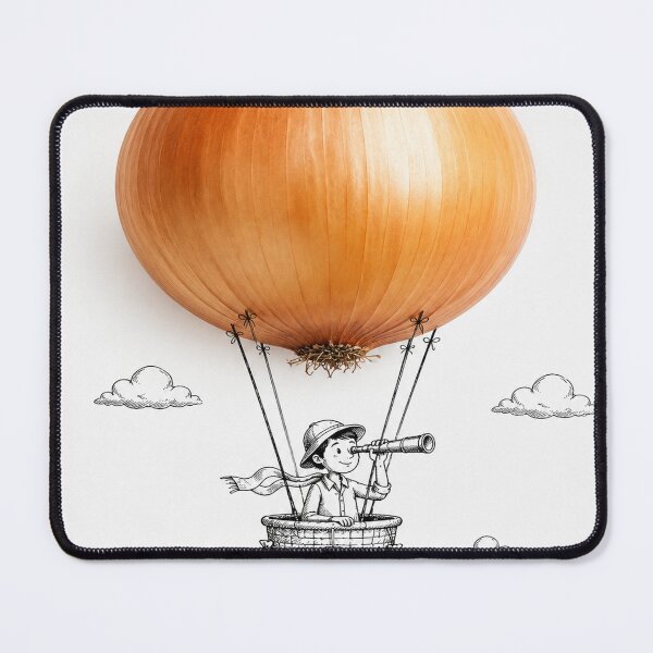 Item preview, Onion Balloon Adventure – Whimsical Doodle Art Print designed and sold by LoomLite.