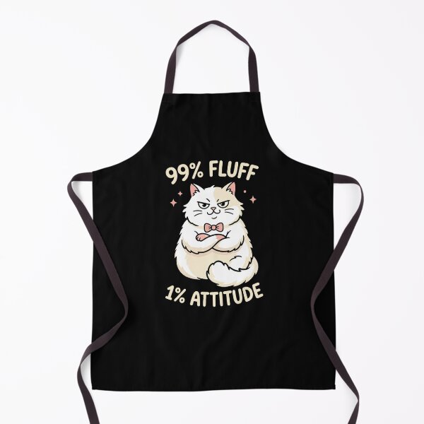 Item preview, 99% Fluffy 1% Attitude Funny Fluffy White Cat Meme designed and sold by Yellowriversss.