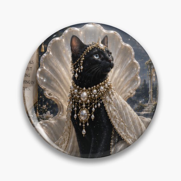 Item preview, Pearl Gracekeeper Cat Guardian of Gentleness Healing and Divine Love Fantasy Black Cat Art designed and sold by Mindworx21.