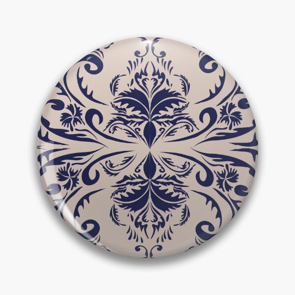 Item preview, Blue Damask Seamless Pattern and Cream Background. designed and sold by LifeTU.